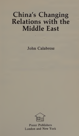 کاور کتاب China's Changing Relations with the Middle East
