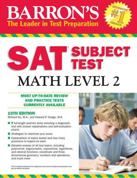 کاور کتاب Barron's SAT Subject Test: Math Level 2 with Online Tests