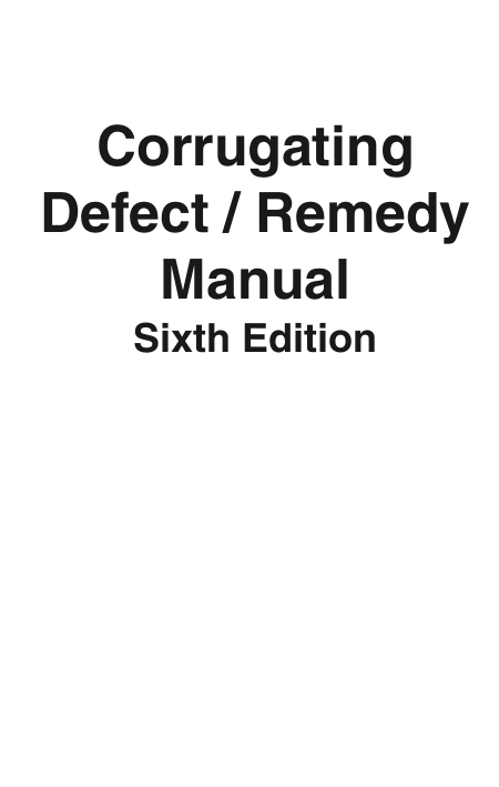 کاور کتاب Corrugating Defect / Remedy Manual
