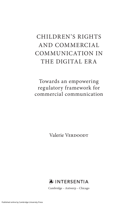 کاور کتاب Children's Rights and Commercial Communication in the Digital Era: Towards an Empowering Regulatory Framework for Commercial Communication Volume 10