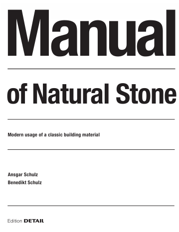 کاور کتاب Manual of Natural Stone