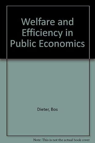 کاور کتاب Welfare and Efficiency in Public Economics