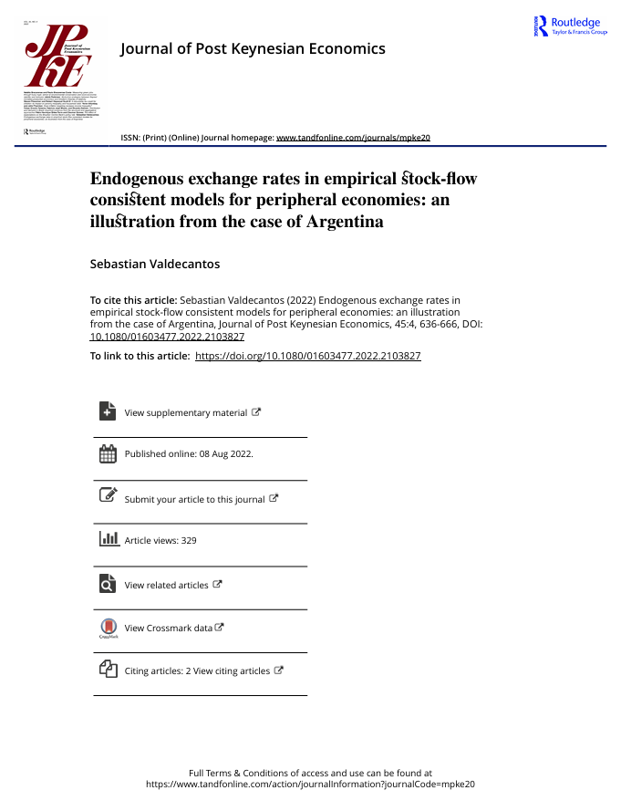 کاور کتاب Endogenous exchange rates in empirical stock-flow consistent models for peripheral economies: an illustration from the case of Argentina