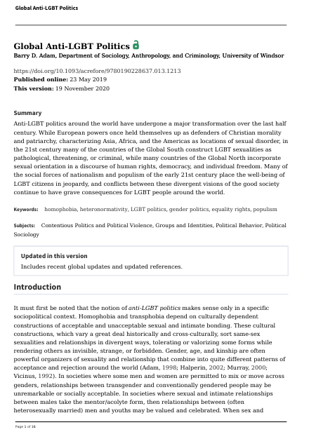 کاور کتاب Global Anti-LGBT Politics