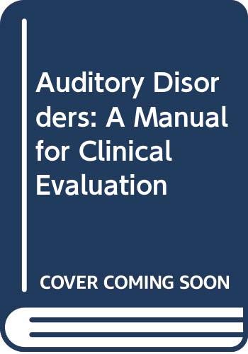 کاور کتاب Auditory disorders: A manual for clinical evaluation