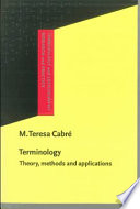 کاور کتاب Terminology: Theory, Methods, and Applications - Volume 1