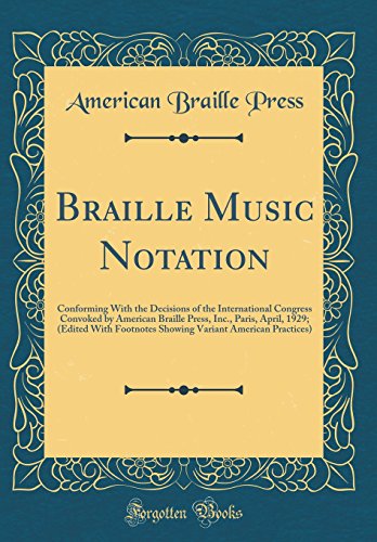 کاور کتاب Braille Music Notation: Conforming to the International Convention