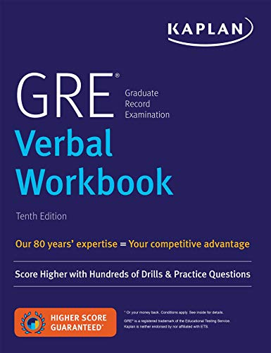 کاور کتاب GRE Verbal Workbook KAPLAN 10th edition