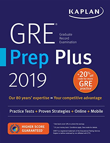 کاور کتاب GRE Prep Plus 2019: Practice Tests + Proven Strategies + Online + Video + Mobile (Kaplan Test Prep)