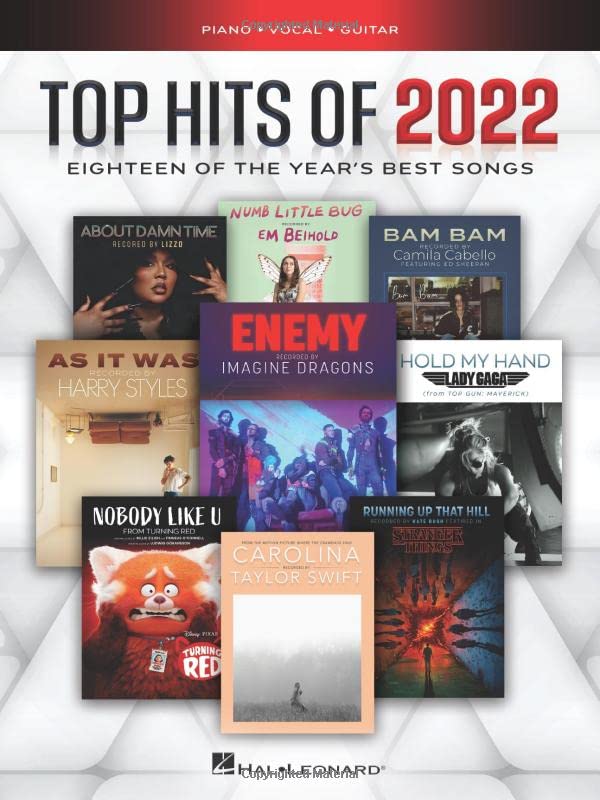 کاور کتاب Top Hits of 2022: Eighteen Arranged for Easy Piano