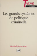 کاور کتاب Les grands systèmes de politique criminelle
