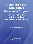 کاور کتاب Planning Your Qualitative Research Project An Introduction to Interpretivist Research in Education