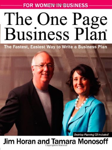 کاور کتاب The One Page Business Plan for Women in Business