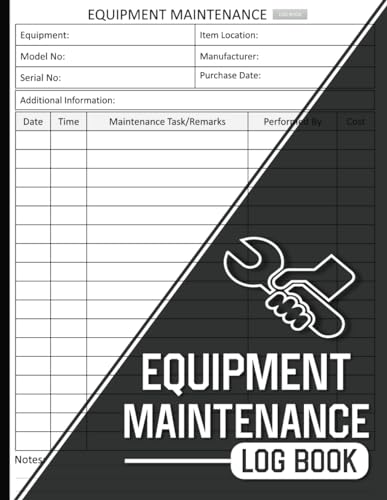 کاور کتاب Equipment Maintenance Log Book: Daily Equipment Repairs And Machinery Maintenance Logbook For Vehicle, Car, Truck, Motorcycle And All Heavy Equipment