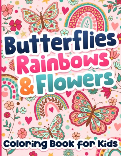 کاور کتاب Coloring Book for Kids: Butterflies and Rainbows