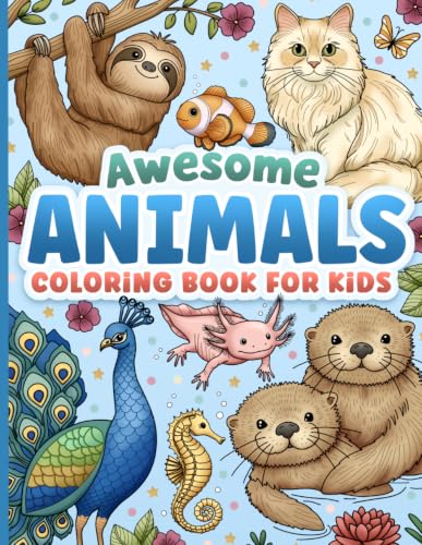کاور کتاب Animals Coloring Book for Kids Ages 4-8
