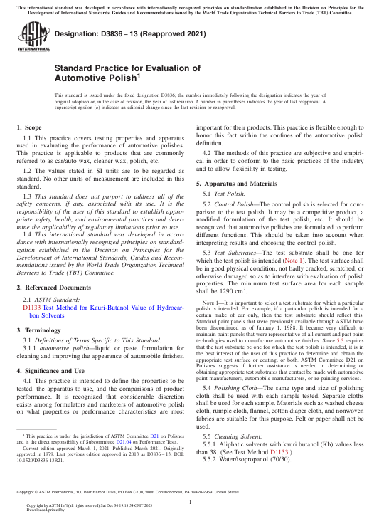 کاور کتاب Standard Practice for Evaluation of Automotive Polish