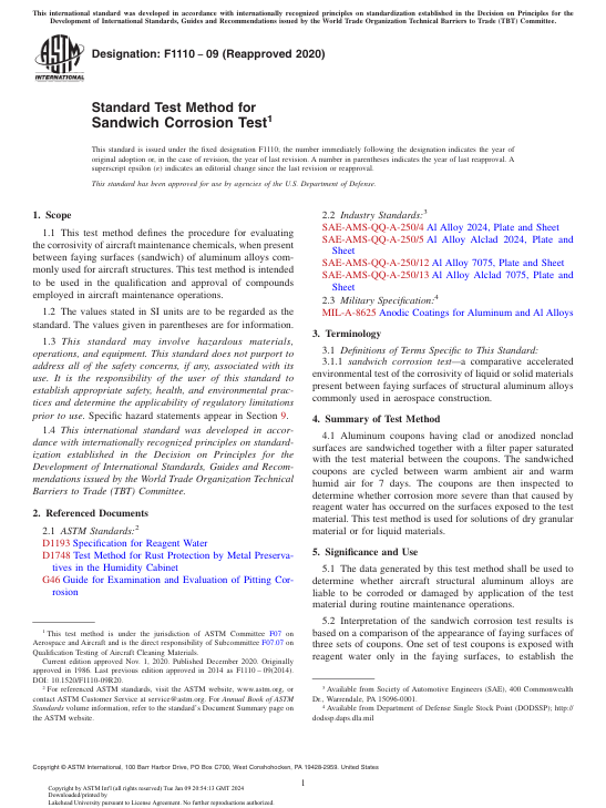 کاور کتاب Standard Test Method for Sandwich Corrosion Test